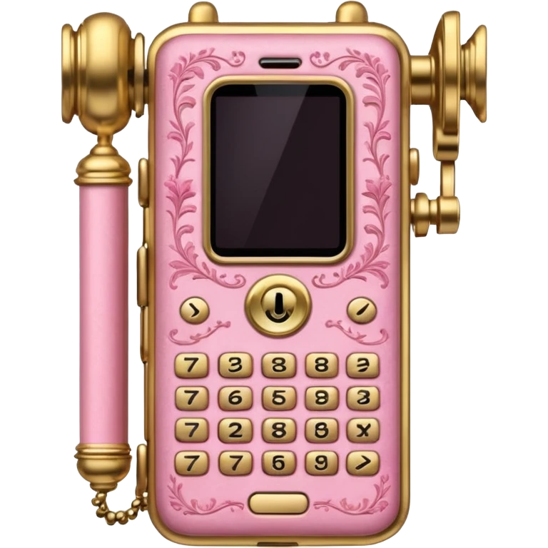 pink ornate victorian cell phone  emoji