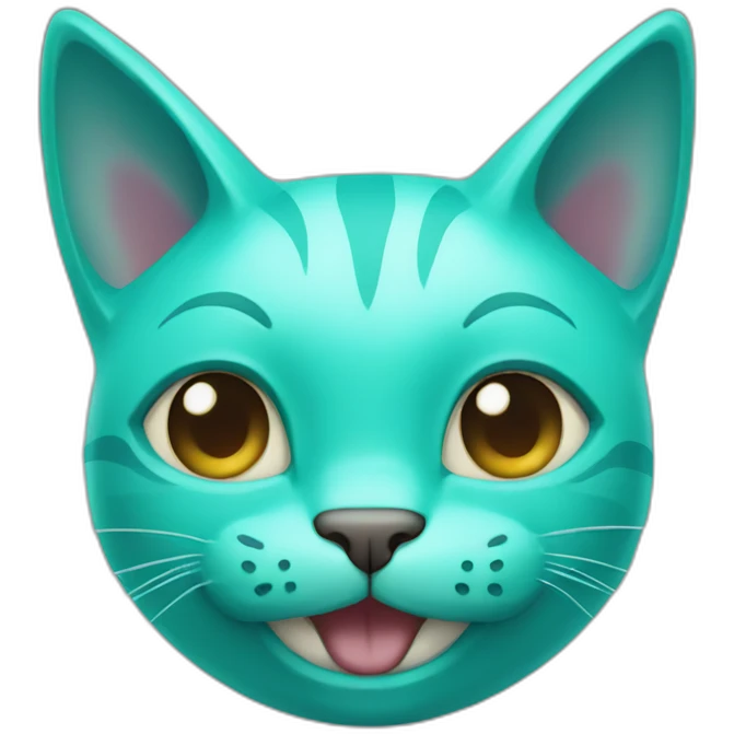 Turquoise cat smile emoji