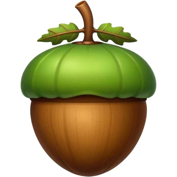 Green acorn with brown top emoji