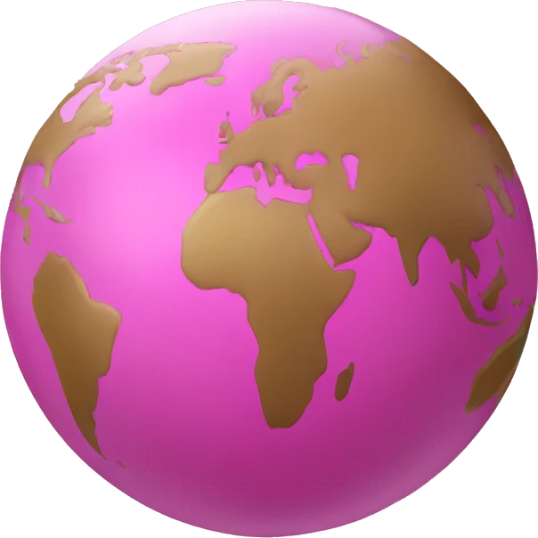 pink globe  emoji