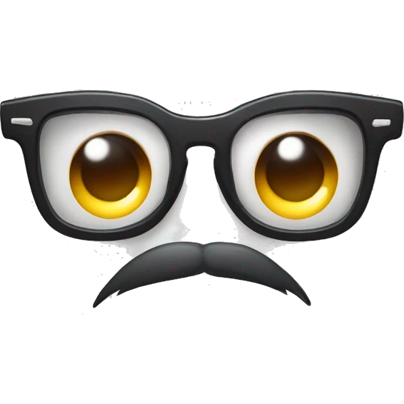 Mono ojos grandes y gafas emoji