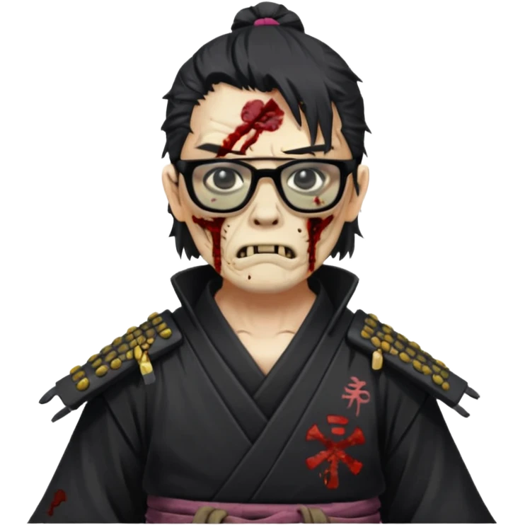 zombie samurai with black glasses emoji