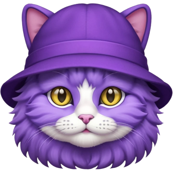 purple cat with hat
 emoji