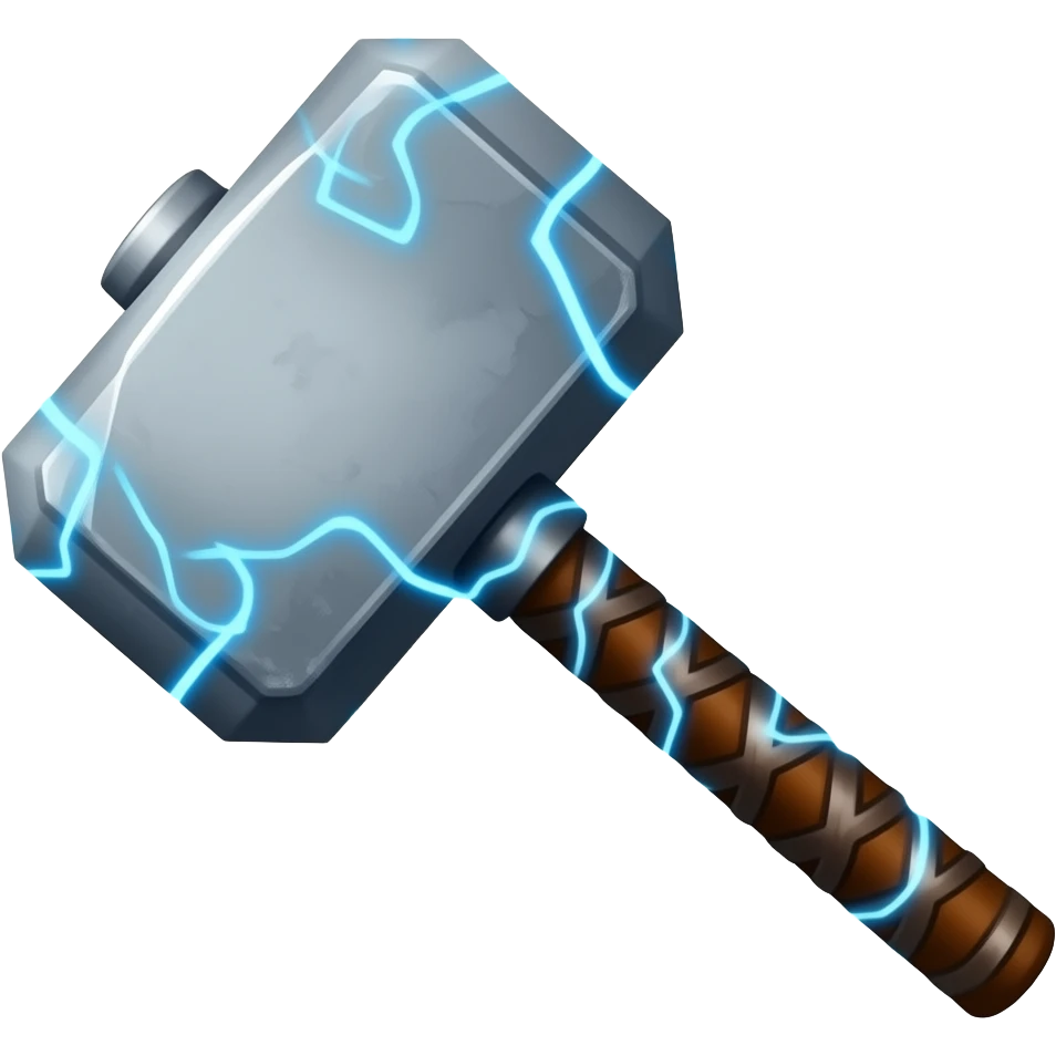 Thors Hammer being electrified emoji