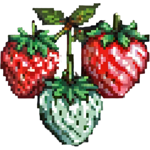 three strawberry tanghulu emoji