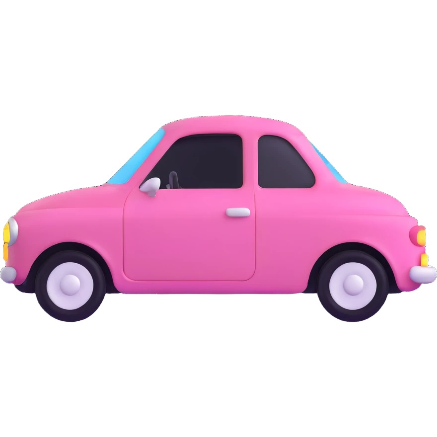 small pink car emoji