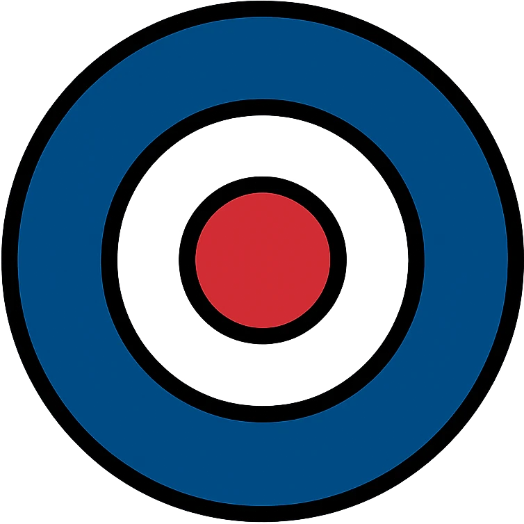 British Air Force WW2 roundel, colored icon, clean lines emoji