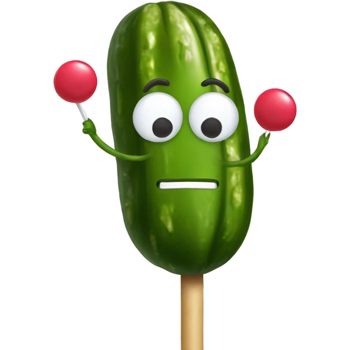 Pickle with lollipop emoji