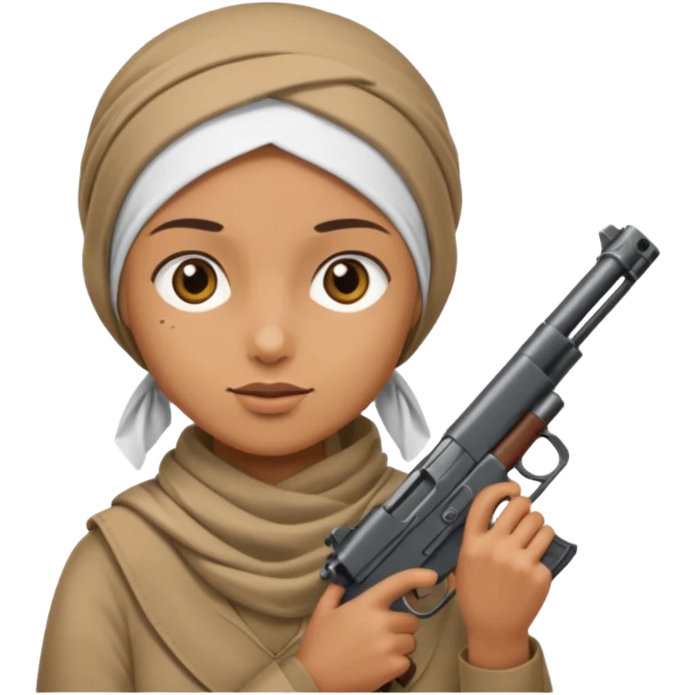Muslim terrorist shooting a gun emoji