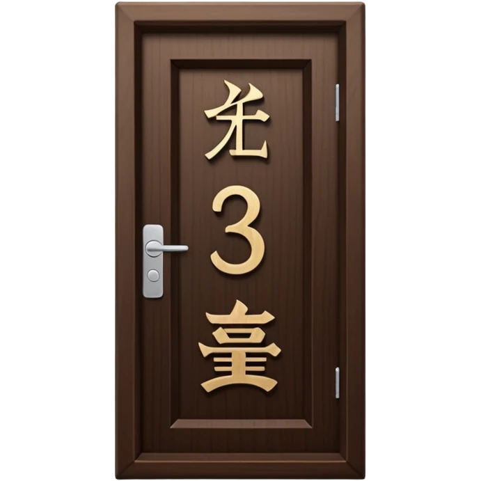 modern villa door number wood Japanese emoji