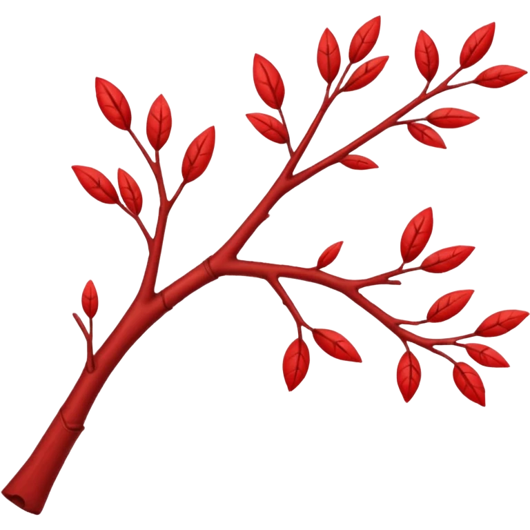 Red tree branch twig  emoji