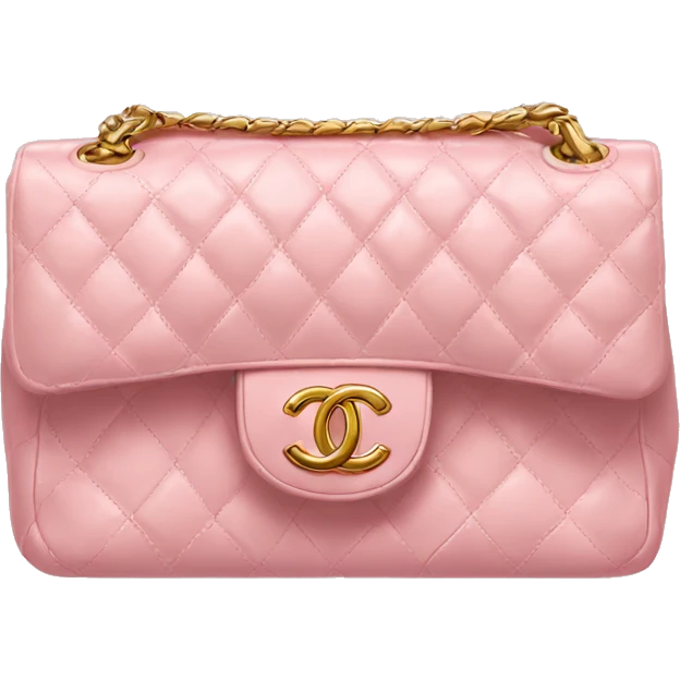light pink chanel classic flap purse emoji