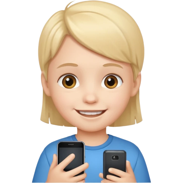 child face with a smartphone in hand emoji
