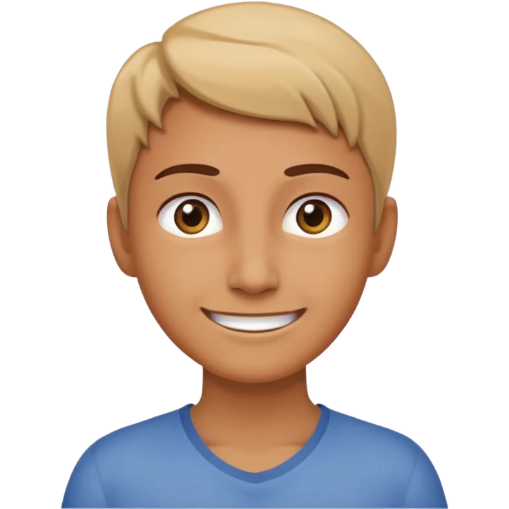 person standing confidently, eyes fixed on the horizon, with an enthusiastic, optimistic smile emoji