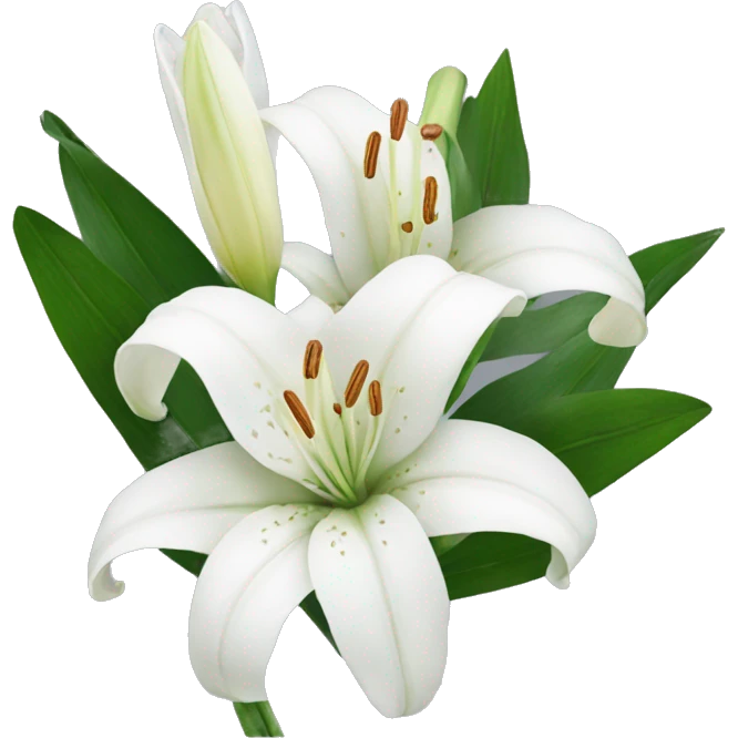 Bouquet of white lilies  emoji