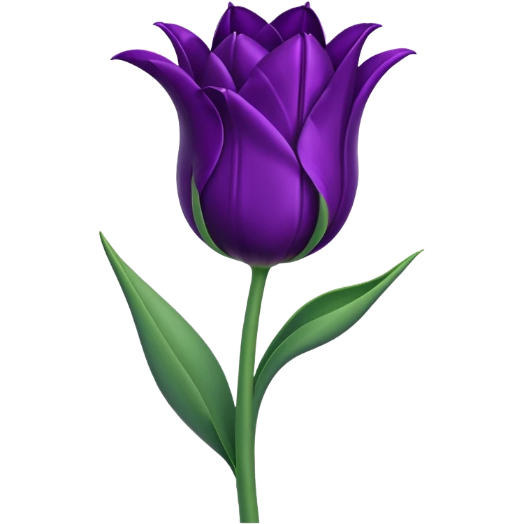 goth tulip with drooping petals, dark background emoji