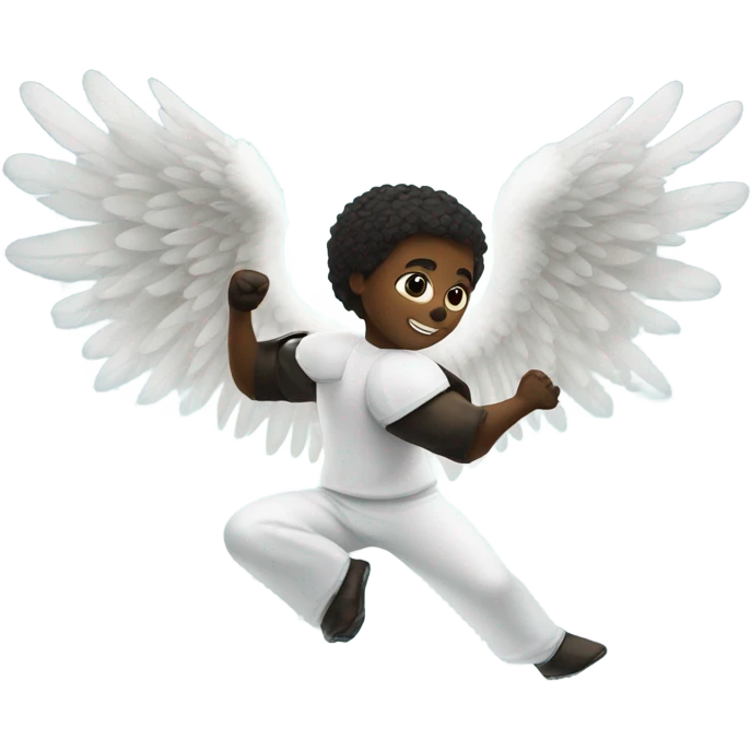 Angel kicking a panda emoji