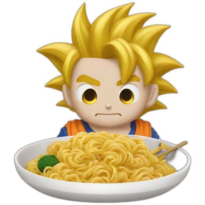 goku bragon ball eating noodles emoji