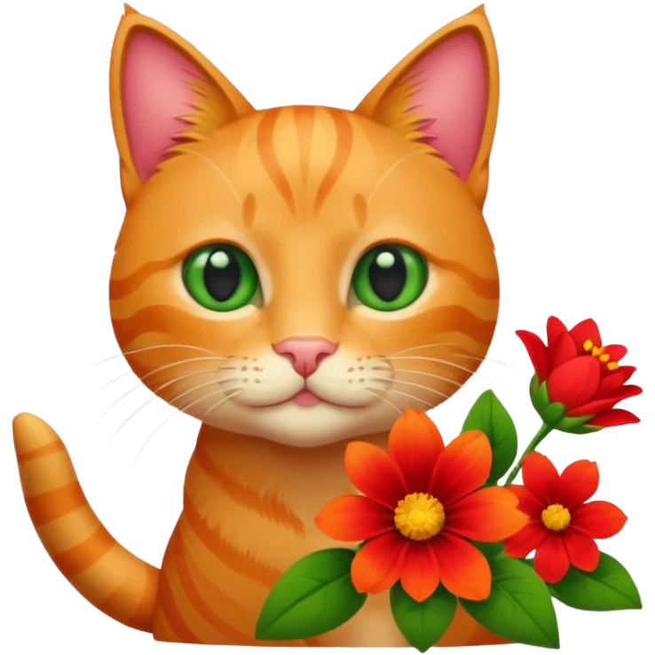 Cat and flower emoji