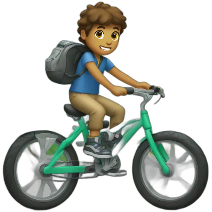 Boy drive a bike emoji