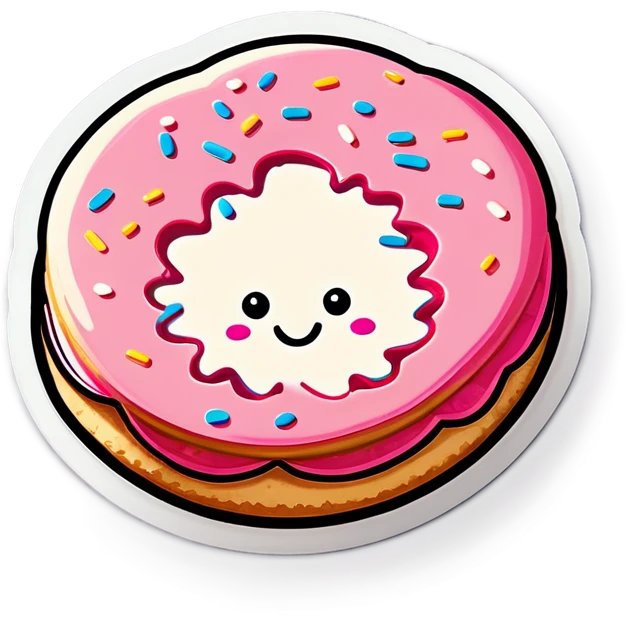 pink sugar cookie with sprinkles  emoji