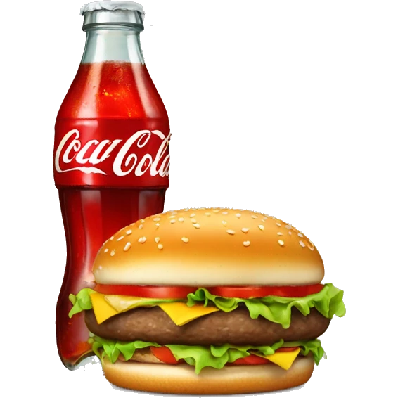 hamburger and coca cola emoji
