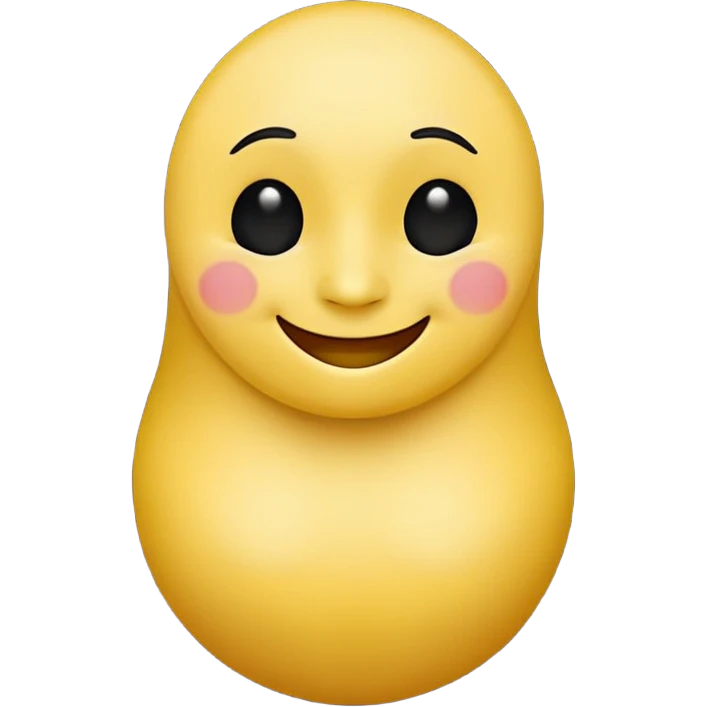 noseless yellow smiling emoji with tits, full body dark black eyes emoji