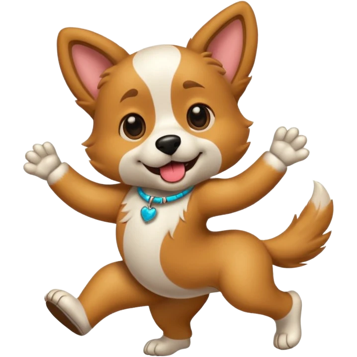Dog doing a dance emoji