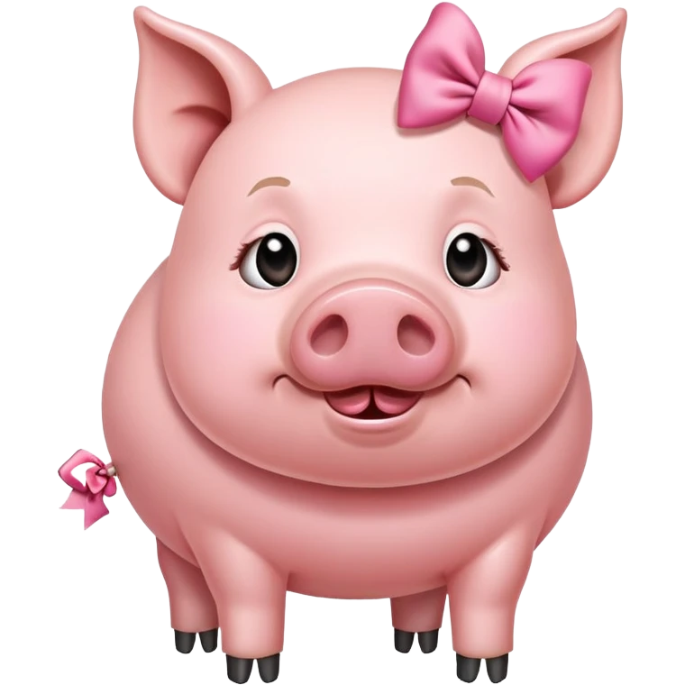 Pig with bows farts emoji