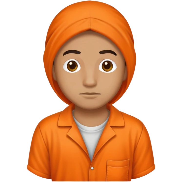Prisoner in orange jumpsuit emoji
