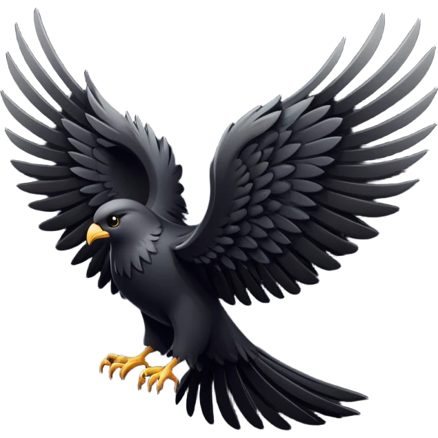 Black wing emoji