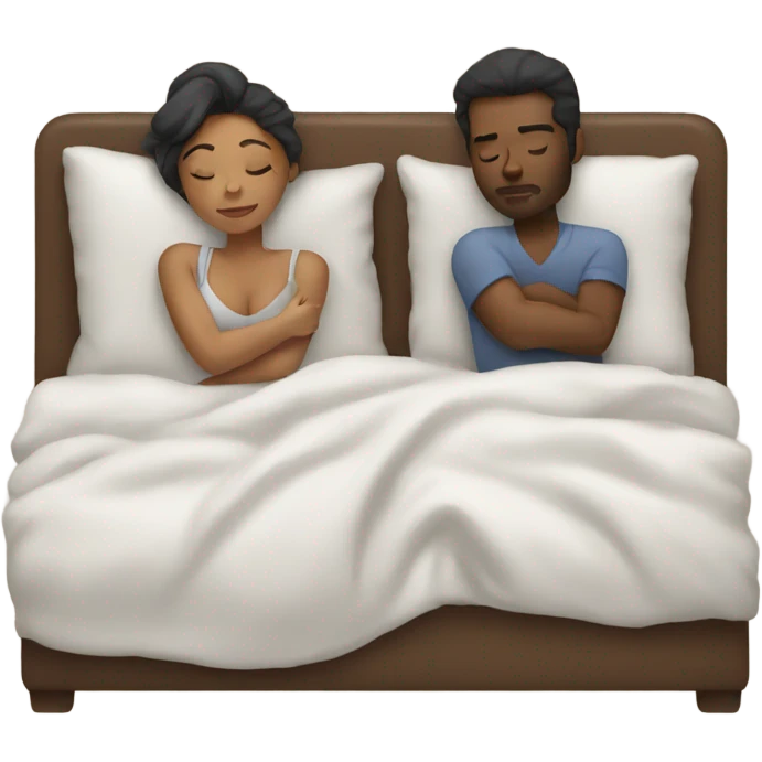 woman and man sleeping in bed emoji
