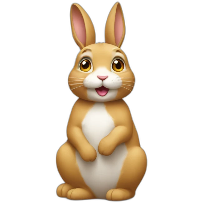 Lapin qui joue avec chat emoji