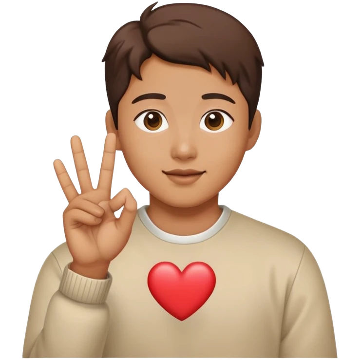 Korean heart sign and appa emoji