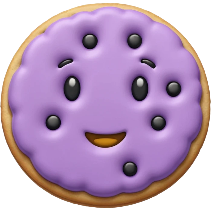 realistic a pastel purple cookie with soft crumbly texture emoji