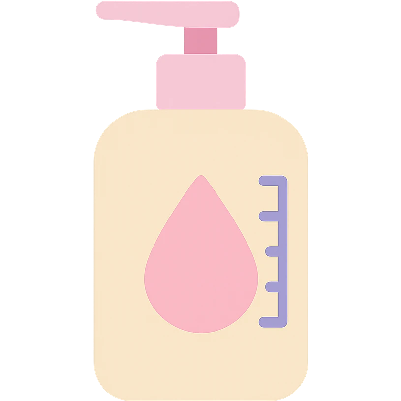 beauty product bottle with a measuring scale emoji
