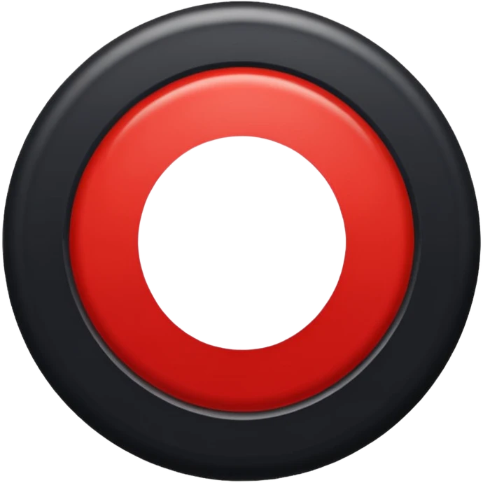 A black circle surrounded by a white circle surrounded by a red circle there should only be 3 rings emoji