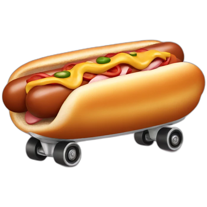 Roller skating hot dog emoji