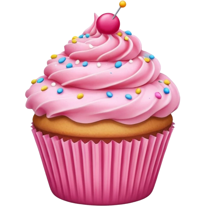 Cupcake with pink icing emoji