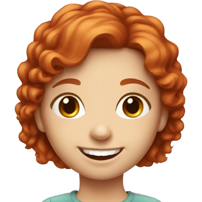smiling red headed girl portrait emoji