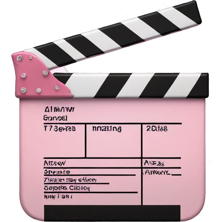 Pale pink movie clapper board emoji
