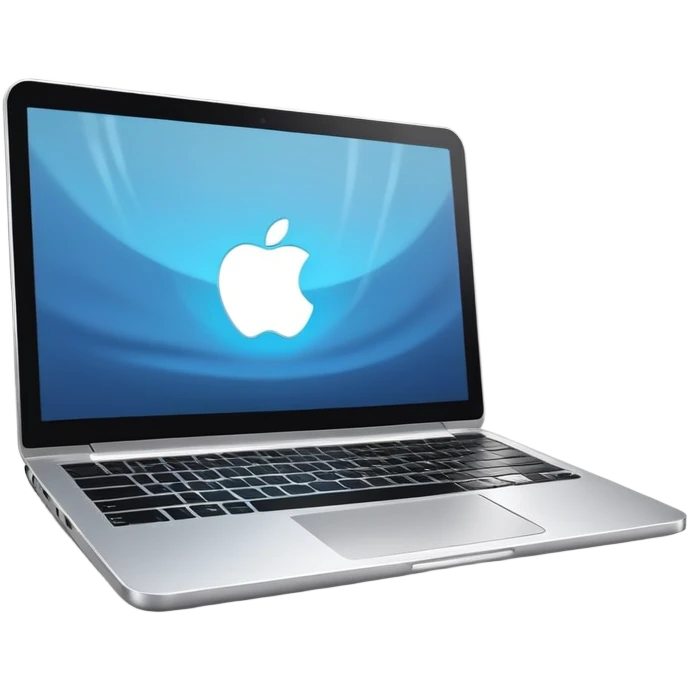 A modern laptop with a glowing screen and sleek aluminum body emoji