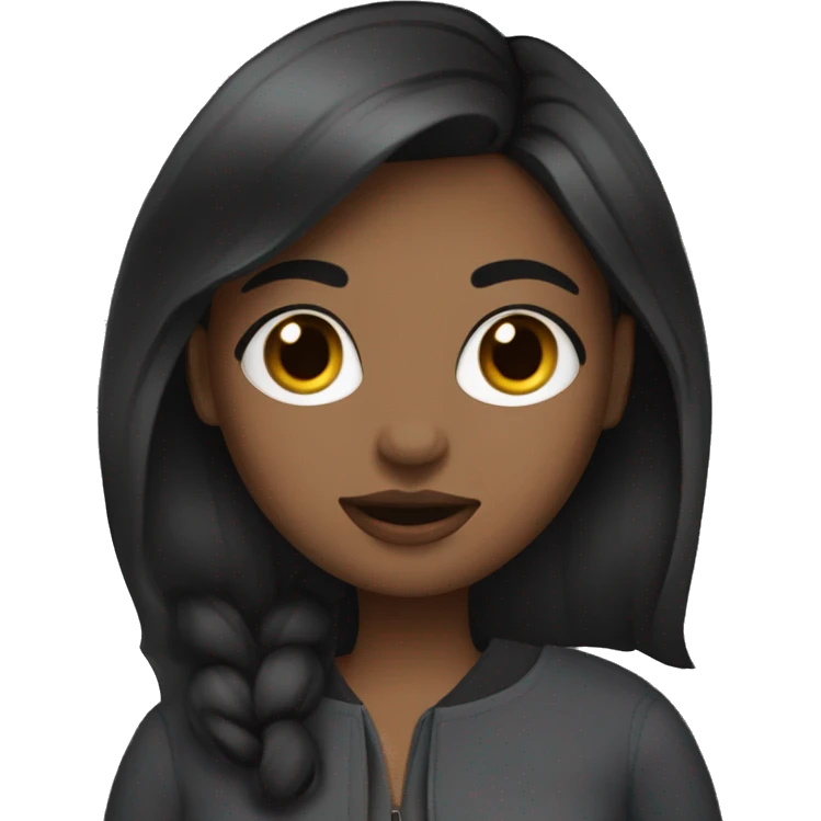 It girl with mackbook and dark hair emoji