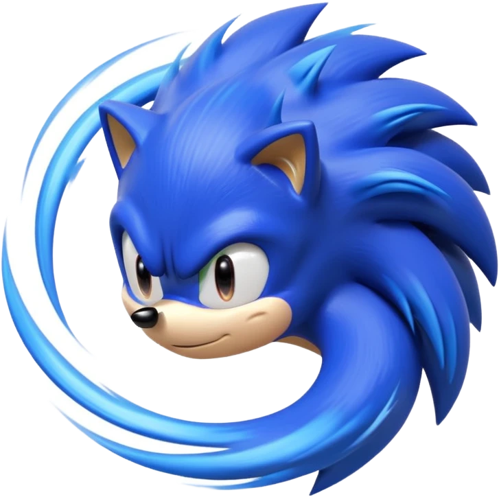 Sonic the Hedgehog curled in a ball spinning emoji