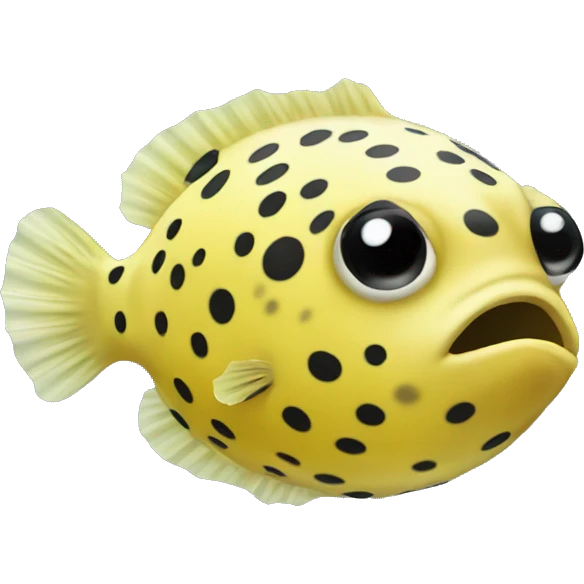 Pea puffer fish yellow with black spots emoji