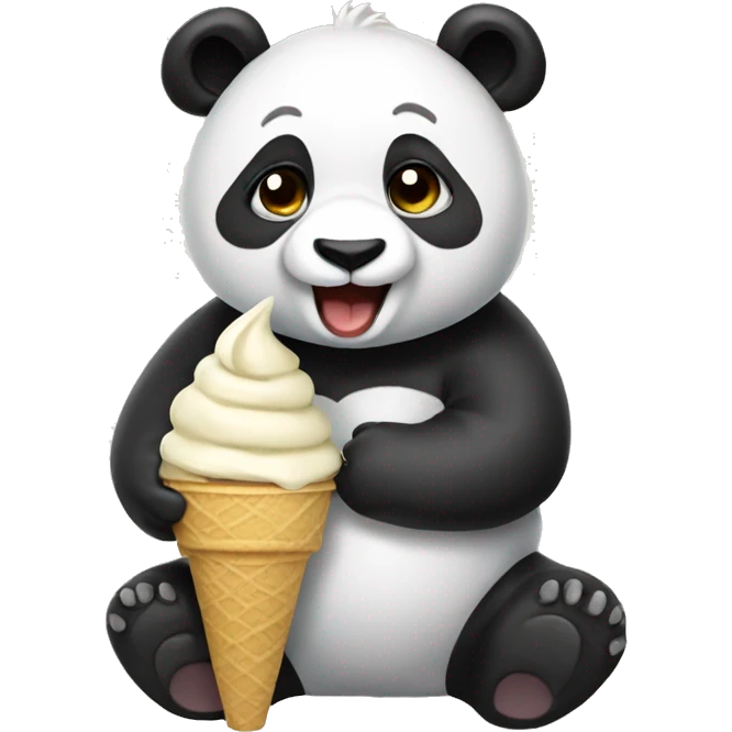 Panda eating ice cream emoji