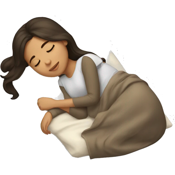 Brunette girl sleeping emoji