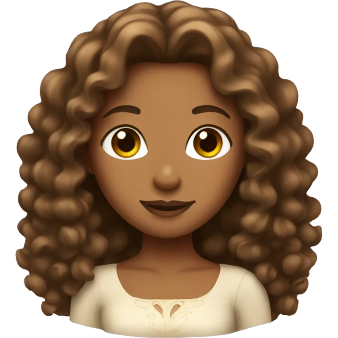 A tan princess with brown curly hair emoji