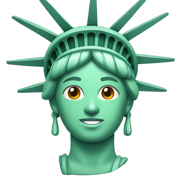statue of liberty, ios emoji, clear face features emoji