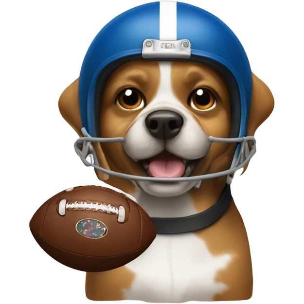 Dog with football and football helmet emoji
